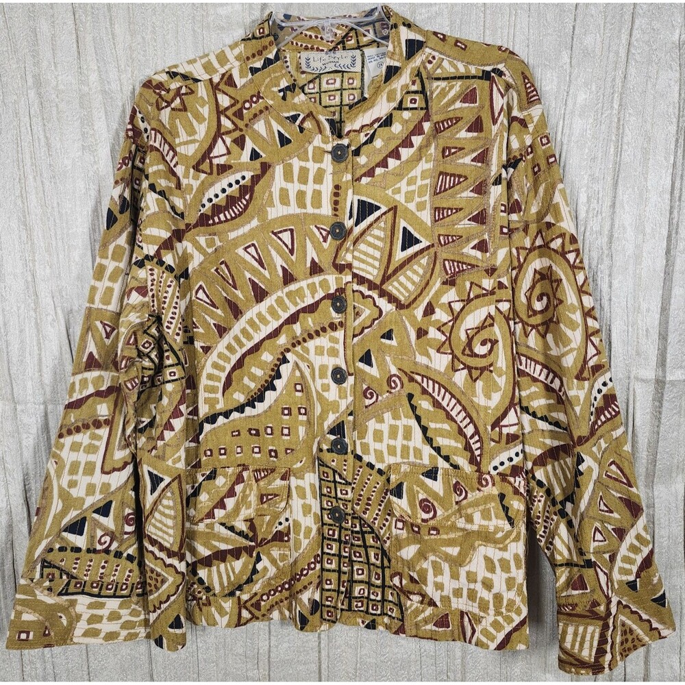 Kantha Stitched Women's Cotton Quilted Jacket Blazer Ethnic Global Boho India 2X